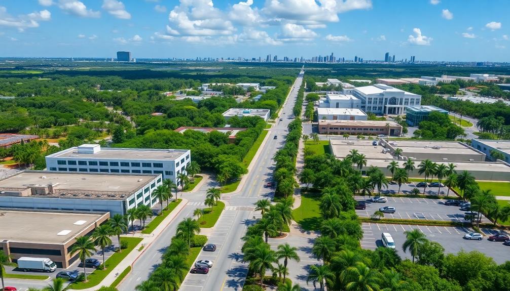 vibrant suburban miami neighborhood